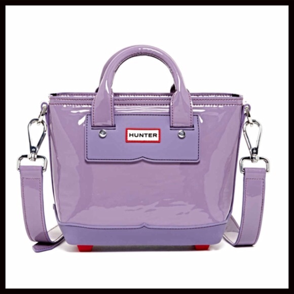 HUNTER PATENT LEATHER CROSSBODY MINI TOTE BAG - Picture 2 of 8